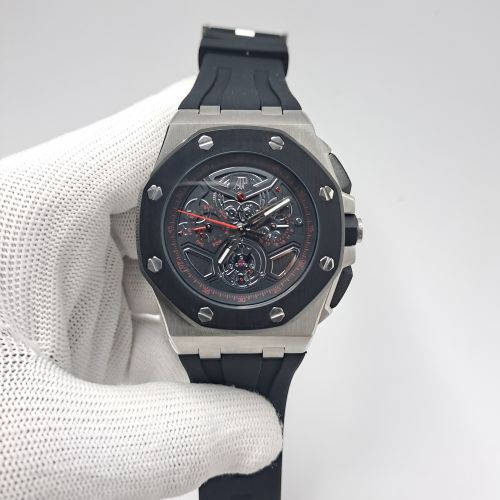 Audemars Piguet Royal Oak Offshore Full Grey Black Dial Rubber Strap Watch