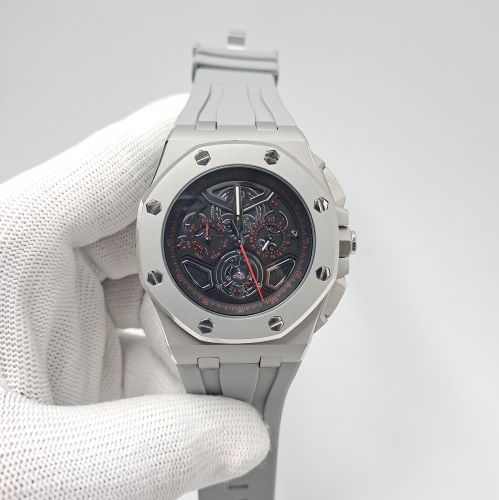 Audemars Piguet Royal Oak Offshore Full Grey Black Dial Grey Rubber Strap Watch