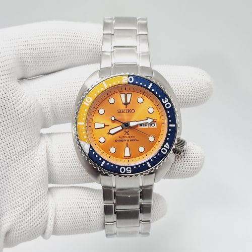 Seiko Prospex Diver’S Orange Dial Stainless Steel Swiss Automatic Watch
