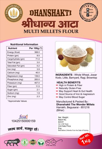 Multi Millet Grain Mix Flour, Health Benefits : Gluteen Free