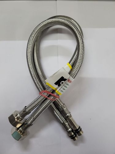 Gloss Silver SS Braided Hex Nut Connection Hose