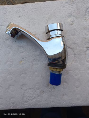 Brass Push Pillar Cock Water Tap, Color : Chrome