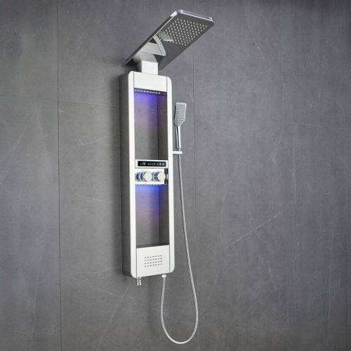 Smart Rain Panel LED Shower System, Color : Silver