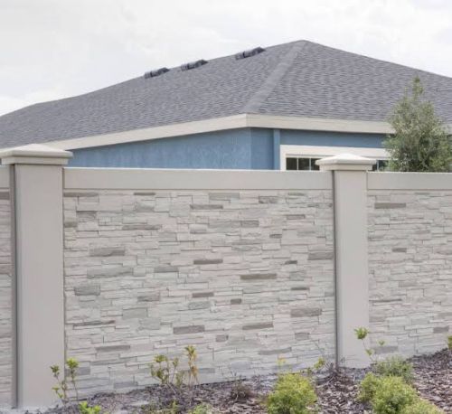 Matte Grey Concrete Compound Wall 5x1 Feet