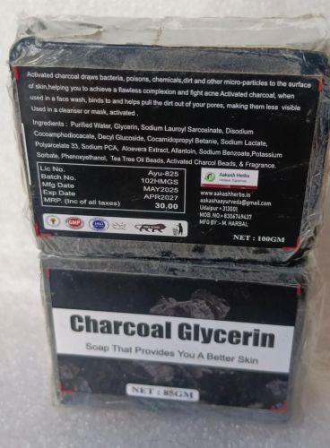 Charcoal Glycerine Soap 100gm, 150gm, Form : Solid
