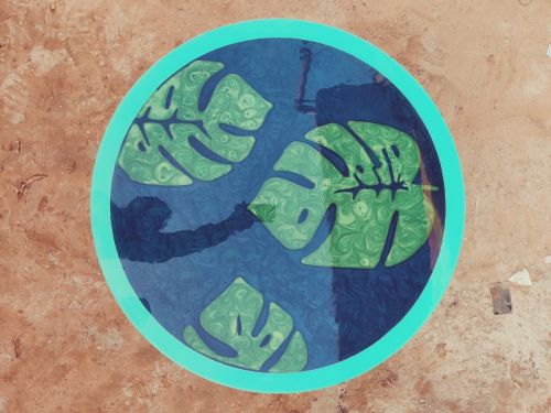 Wood Epoxy Resin Table, Color : Brown