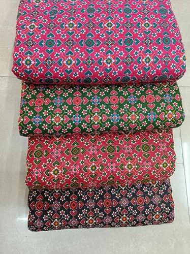 Multicolor Traditional Cotton Printed Fabric, Width : 45-60 Inches
