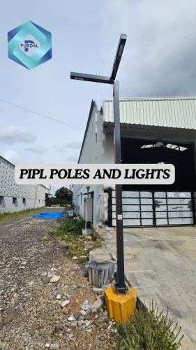 Mild Steel Galvanized Iron Modern Dual-Arm Square Pole
