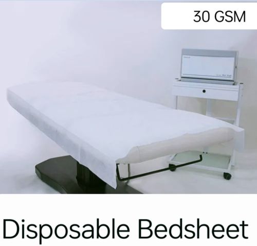 Plain Woven Disposable Bedsheet, Color : White