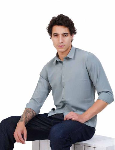 Solid Plain Pure Cotton Slim Fit Shirt, Brand Name : Bennex