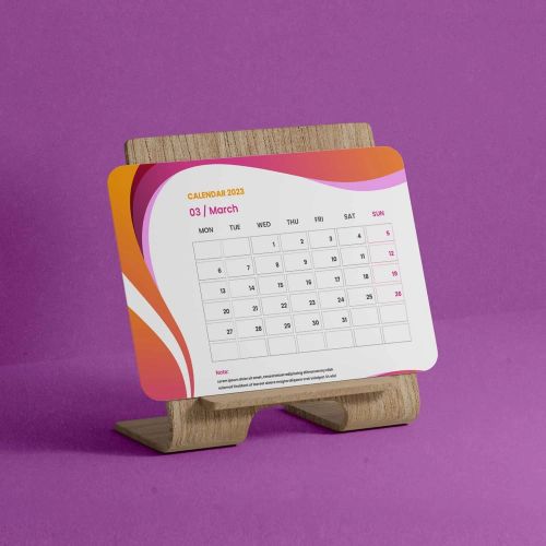 Polished Tagsen Mini Wooden Calendar Printing Services