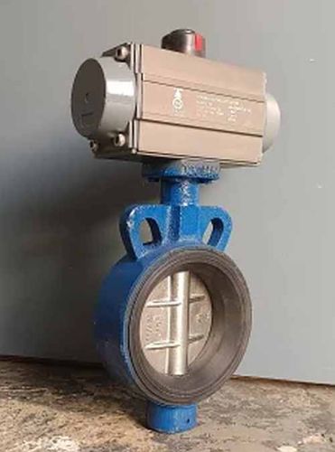 Cast Iron Pneumatic Actuator Butterfly Valve, Color : Blue