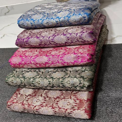 Printed Polyester Dupion Slub Fabric, Technics : Machine Made