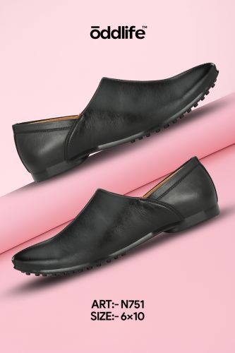 Synthetic Leather Mens Black Nagra Grip-Stud Slip-On Shoes