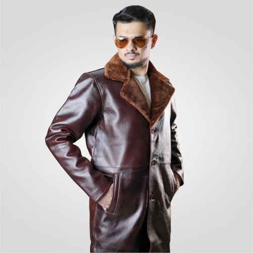 Plain Leather Long Coat, Color : Multicolor, Gender : Unisex
