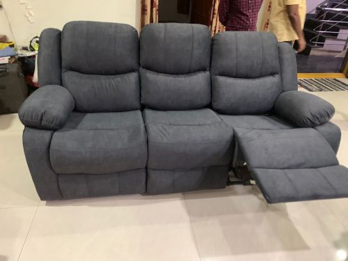 3 Seater Recliner Sofa Set, Primary Color : Grey