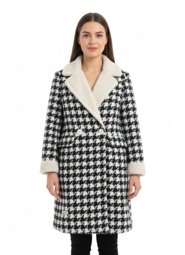 Printed Wool Womens Leather Sheepskin Fur Long Coat XXL, All