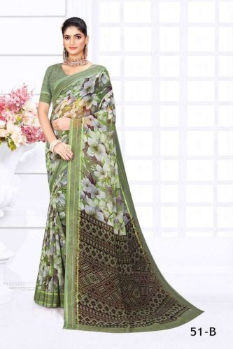 Ladies Georgette Floral Printed Saree