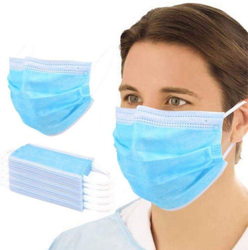 Non Woven Standard Disposable Three Layer Masks, Color : Blue