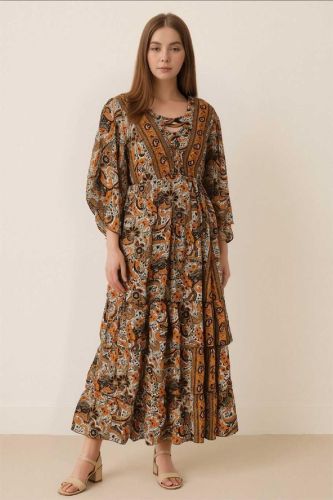 Printed Silk Ladies Boho Chill Dress, Color : Multicolor Party Wear