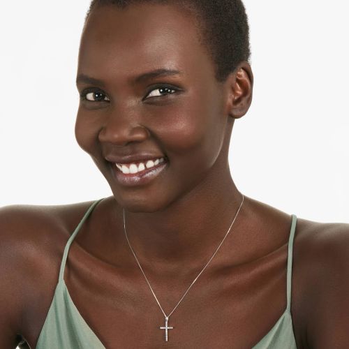 Cross Diamond Pendant, Color : Silver Standard