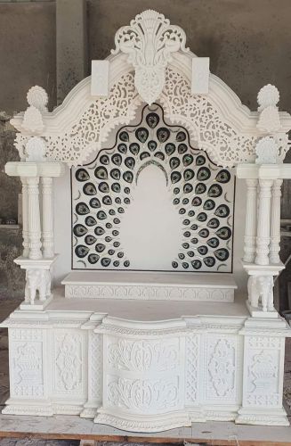 Printed Polished Hand Curved White Marble Temple for Religious Purposes