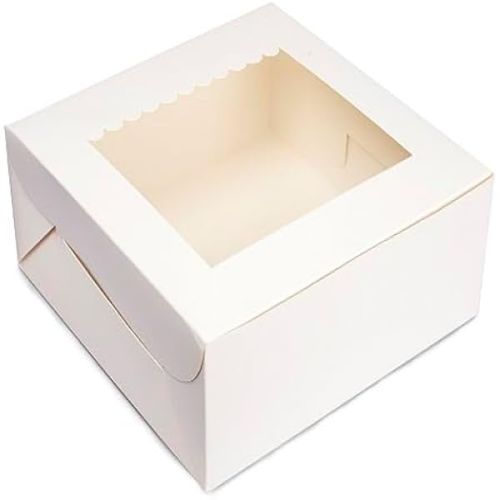 Plain Paper Window Cake Packaging Box, Color : White