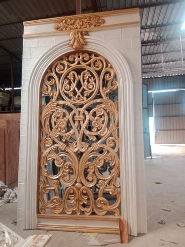 White Golden Decorative Fiber Backdrop 7x4feet