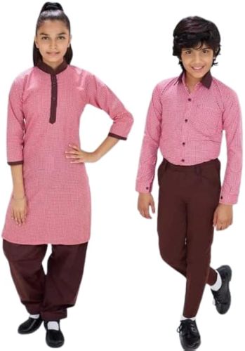 Checkered Cotton UP Government School Dress, Gender : Boys, Girls