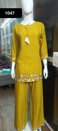 Cotton Blend Female Celebration Style Tassel Kurta Set