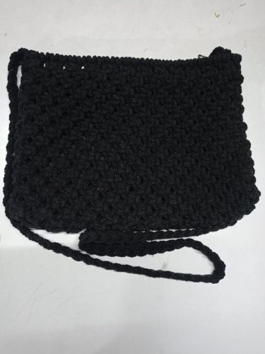 Cotton Black Attractive Macrame Shoulder Bag