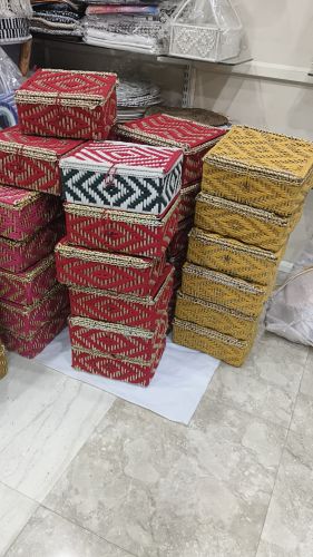 Plain Cotton Gift Hamper Macrame Basket for Shopping Use