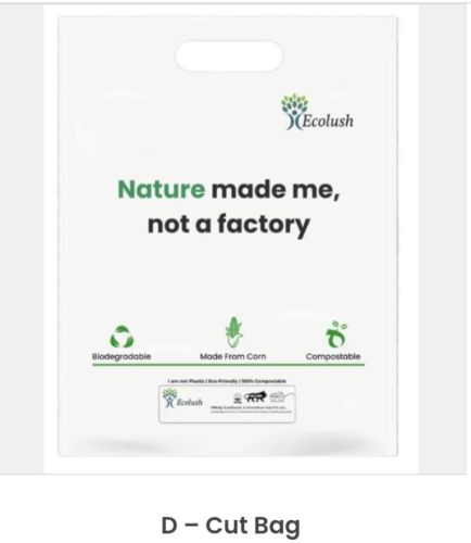 Eco Bharat Biodegradable D Cut Bags, Bag Size : All Sizes Mentioned