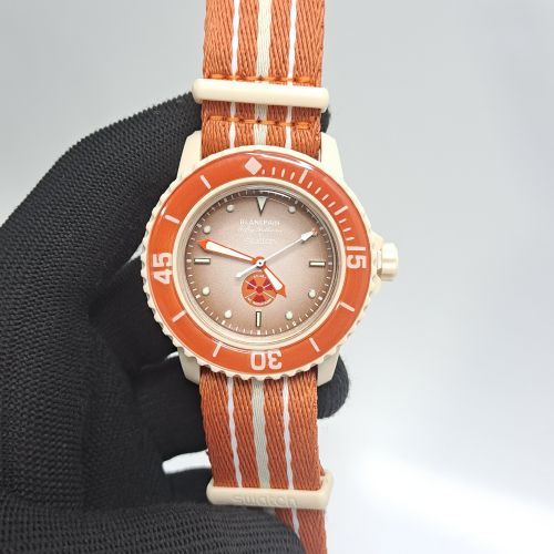 Blancpain X Swatch Fifty Fathoms Scuba Orange Swiss Watch