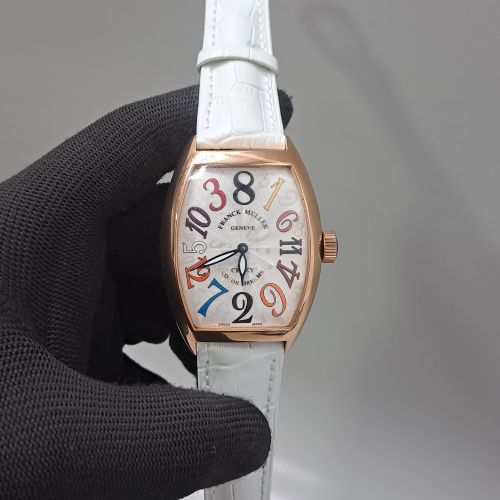 Franck Muller Crazy Hours Color Dreams Rose Gold White Dial Watch