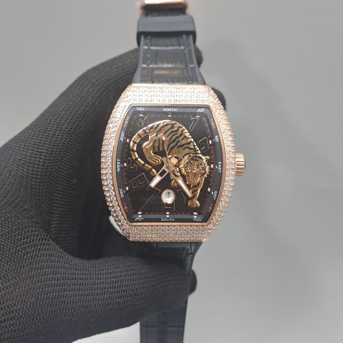 Franck Muller Vanguard Tiger Diamond Eta Swiss Automatic Watch