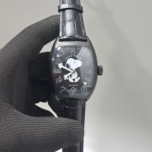 Franck Muller X Bamford Crazy Hours Snoopy Full Black Edition Swiss Automatic Watch