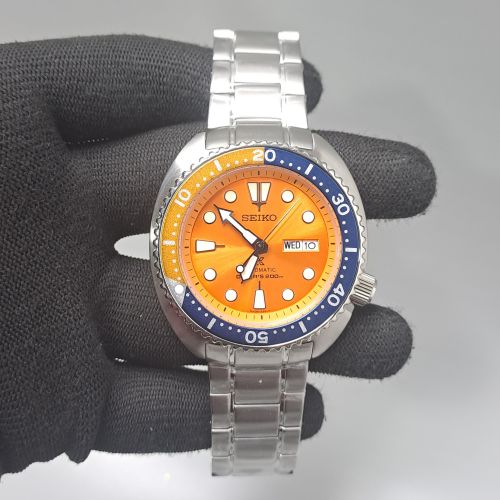 Seiko Prospex Diver’S Orange Dial Stainless Steel Swiss Automatic Watch