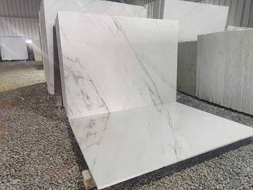 Veining White Carrara Premium Marble Tile, Shape : Rectangular