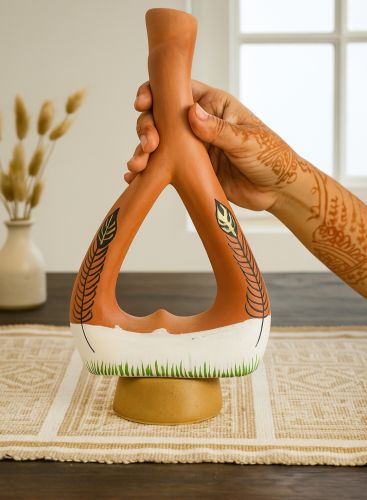 Non Polished Clay Decorative Vase, Color : Brown