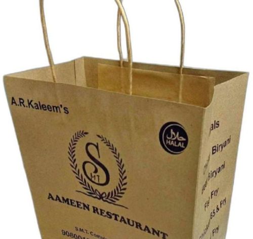 Kraft Restaurant Takeaway Printed Paper Bag Large