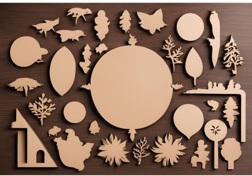 Wooden Non Polished MDF Cut out Stand Multisizes Modern