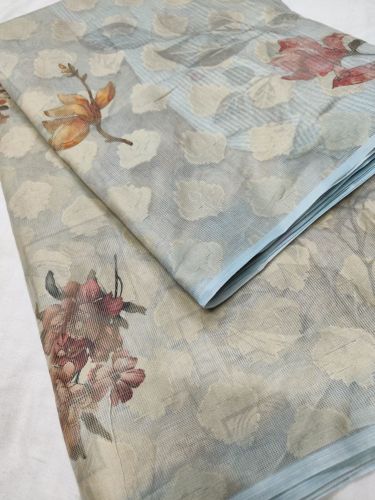 Multicolor Ladies Printed Silk Saree, Saree Length : 6.5 Meter