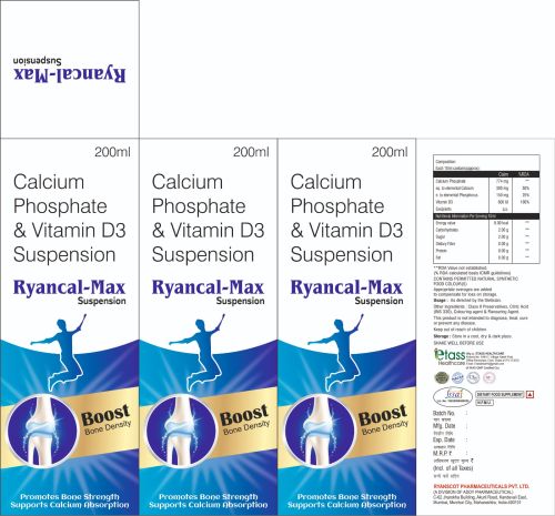 Calcium Vitamin d3 Suspension, Packaging Size : 200 Ml, 200 ml