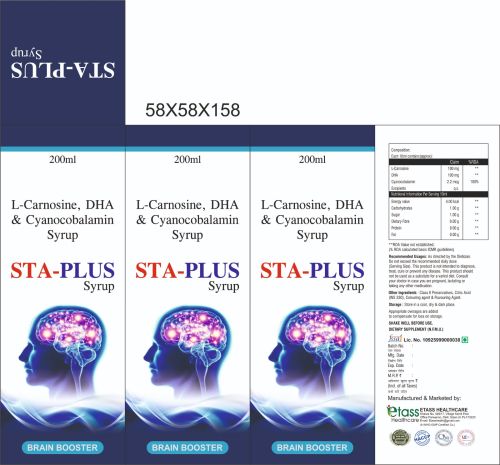 L-Carnosine DHA and Cyanocobalamin Syrup, Form : Liquid