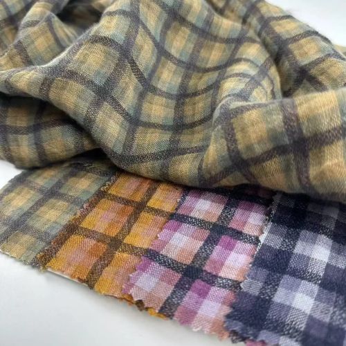 Cotton Polyester Checked Shirting Fabric, Color : Multicolor