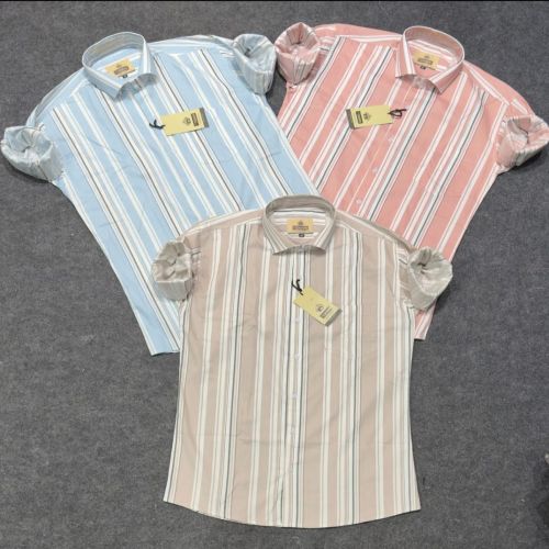 Cotton Mens Striped Shirts, Sleeve Type : Full Sleeve