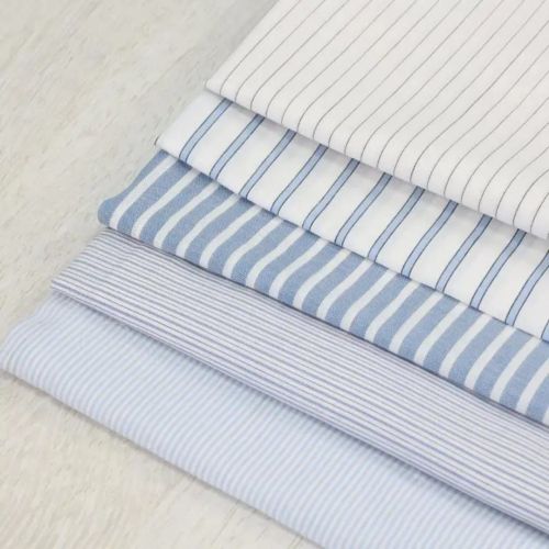 Cotton Polyester Striped Shirting Fabric, Technics : Machine Made