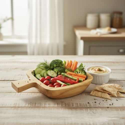 Wooden Apple Shaped Platter, State OF Origin : Andhrapradesh