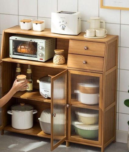 Brown Wooden Crockery Cabinet